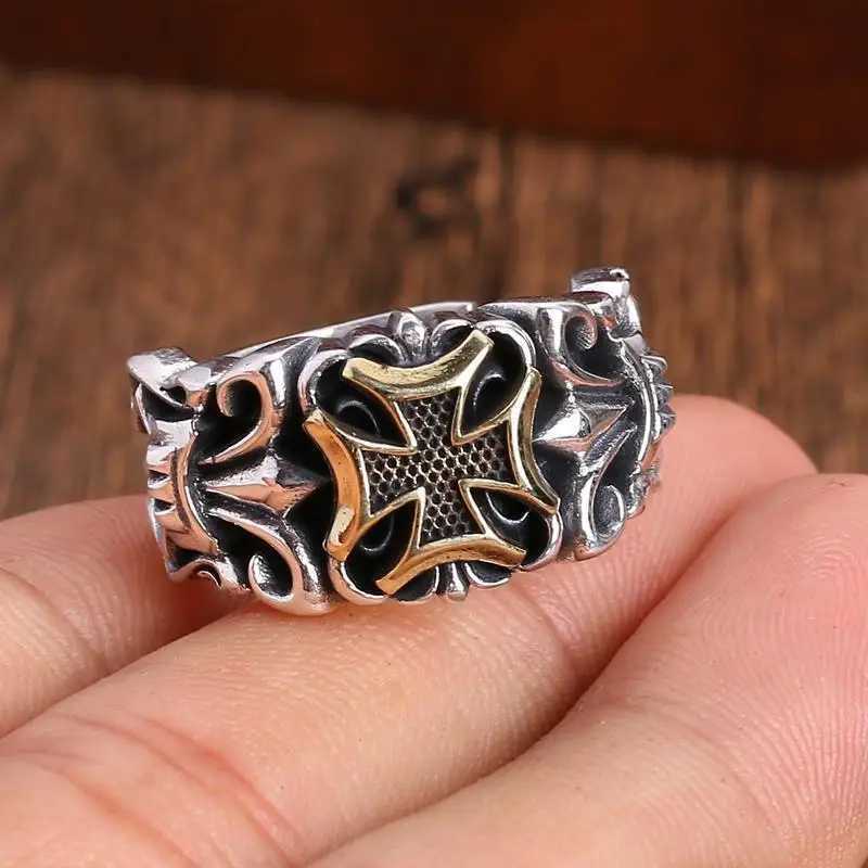 New Punk Big Cross Ring Resizable Fashion Mens Personality Design Jewelry Street Retro Gothic Trend Accories Gifts WholesaleXJ250110