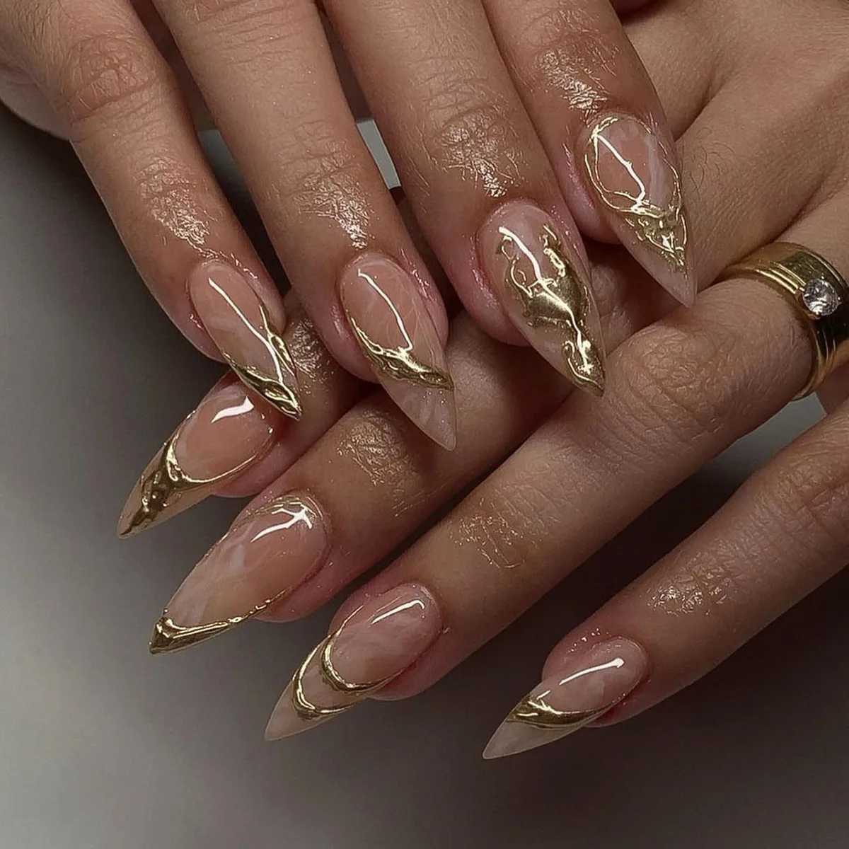 24 Simple French Nail Art Tips for Fake Nails 3D Design Wearable Full Set of Fake Nails Medium Length Reusable NailsXJ250327
