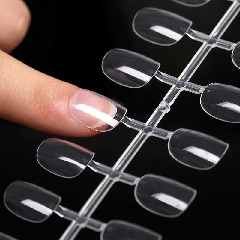Acrylic Extension Fake Nails Full Coverage False Nails Tips Clear Transparent Full Round Press on Salon Tip Manicure ToolsXJ250110