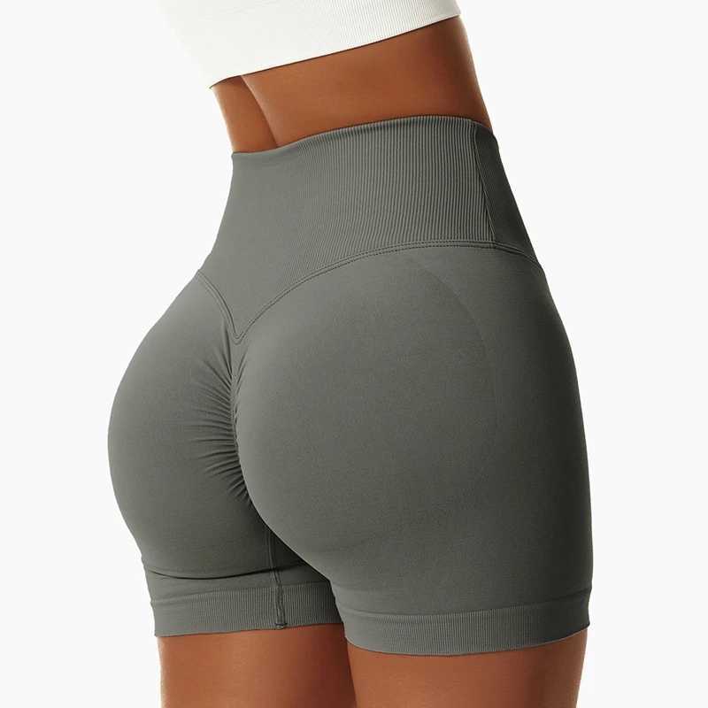Fashaion Women Yoga Shorts High Waist Scrunch Butt Lifting Comfort Fitness Gym Tights Squat Proof Naked Feel Back Sports ShortsXJ250111