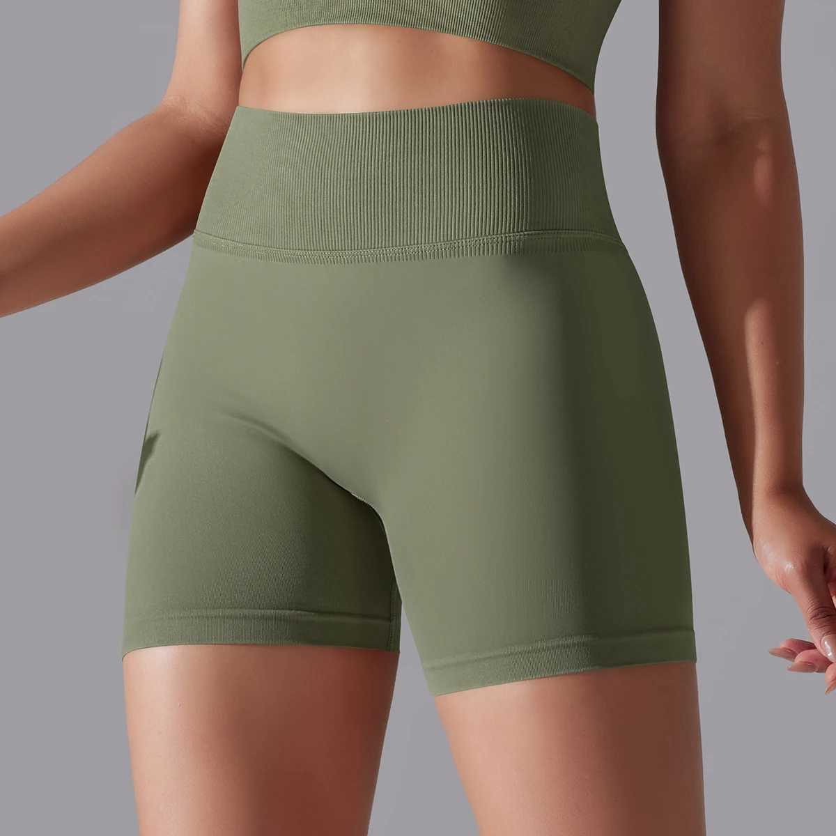 Women Yoga Clothing Sports Shorts High Waist Push Up Gym shorts Leggings Seamless Solid Yoga Shorts Women Clothing 11 ColorsXJ250111