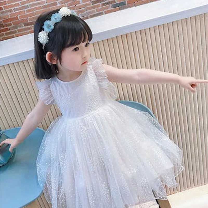 Girl Dress Wing Sleeveless 2025 New Childrens Clothing Summer Princess Dress Par Baby Dress Childrens Clothing Fashion 1-6Y W250111
