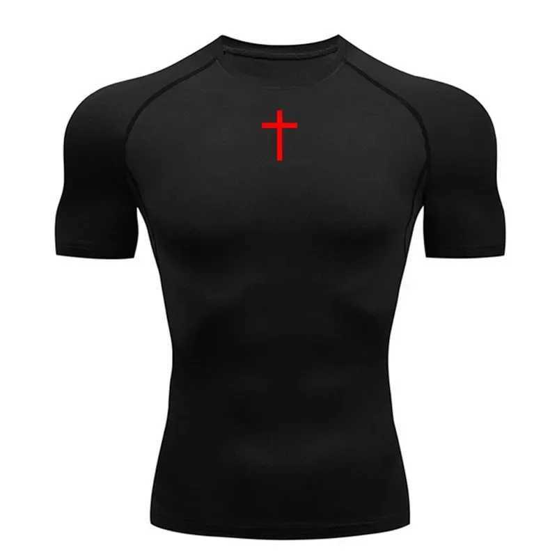 Compression shirt mens sports running T-shirt short sleeved fitness suit top-level fast drying gym sportswear W250111