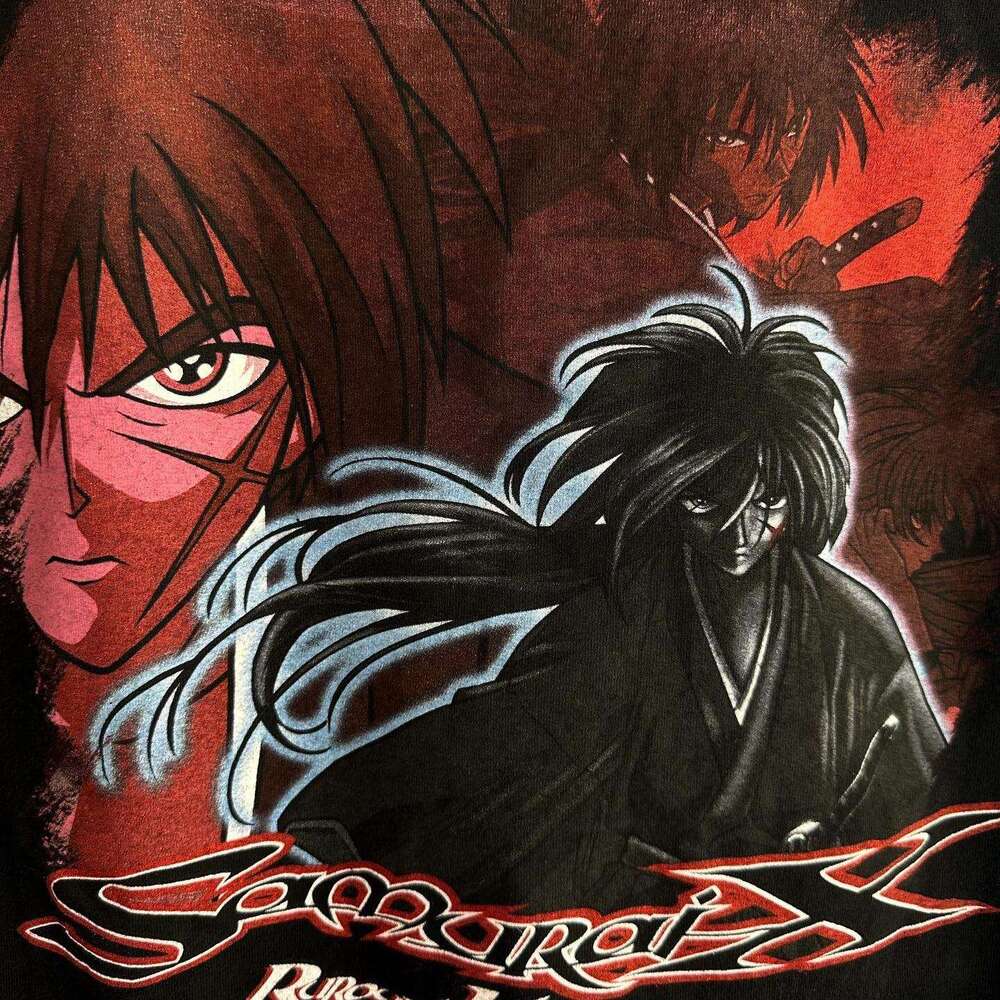 X Samurai loose casual printed short sleeved anime youth round neck top T-shirt