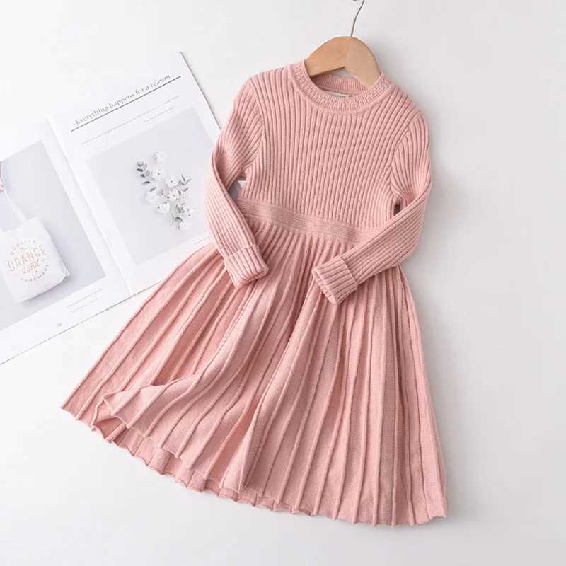 Bear collar long sleeved sweater girl princess girl dress cute Tutu Par dress Christmas little girl dress W250111