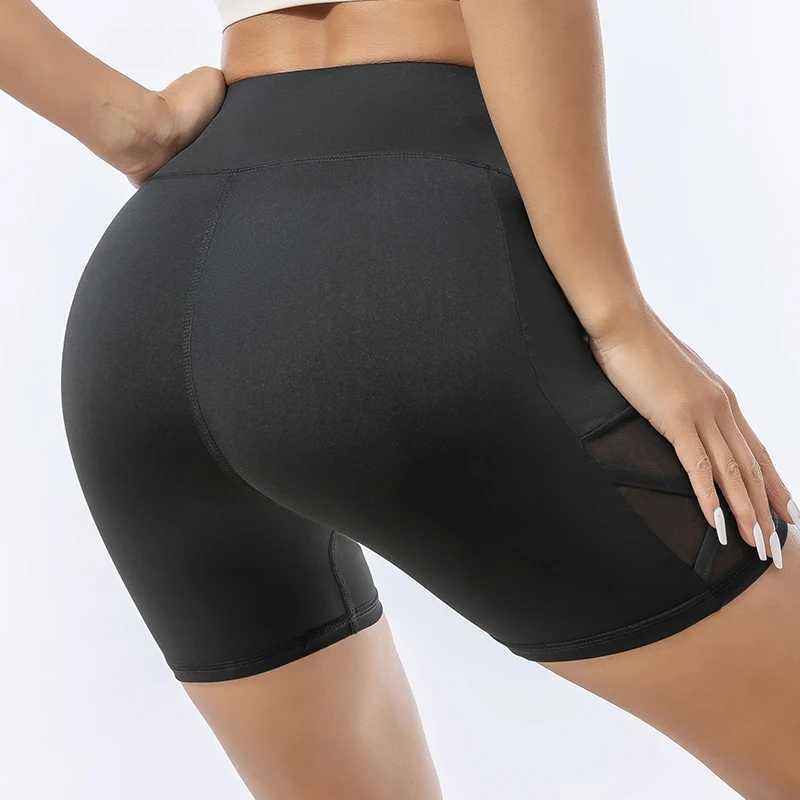 Womens safety pants with pocket shark pants wear summer thin anti-slip belly high-waisted cycling yoga shortsXJ250111