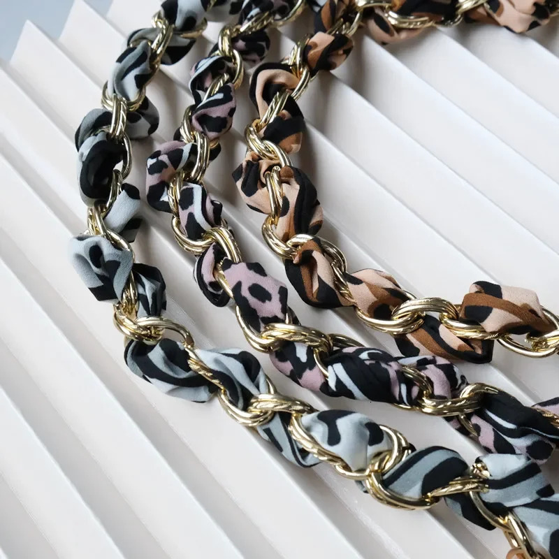 DIY Fashion Womens Handbag Accessories Chain Black Blue Amber Panther Detachable Belt with Womens Clutch Shoulder Bag Chain 250109