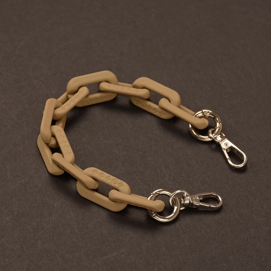 27-140cm matte frosted bag chain solid color acrylic bag with resin chain DIY cross shaped bag thick chain underwear accessories 250109