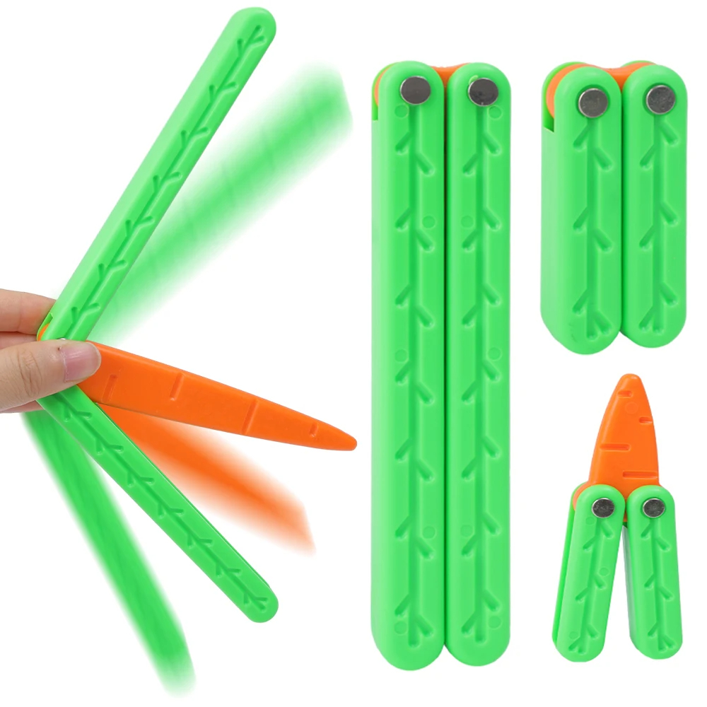 New 3D Gravity Butterfly Training Knife Carrot Gravitys Knife Decompression Toy Children Decompressions Push Card Small Toys