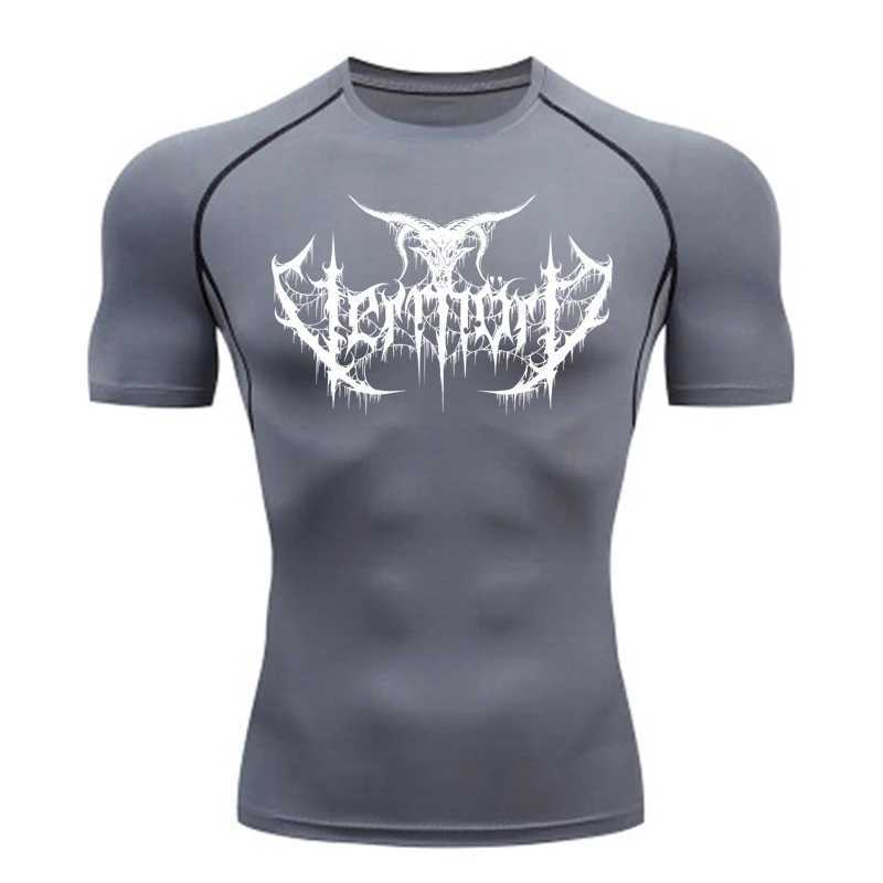 Compression shirt mens sprint T-shirt gym sports top quick drying breathable black fitness sportswear fitness suit W250111