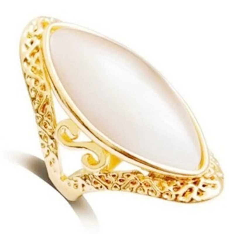 Ofertas Retro Bohemian Style 6-Color Oval Stone Finger Ring Jewelry Suitable for Female Engagement Wedding Bridal Sizes 6-11 W250111