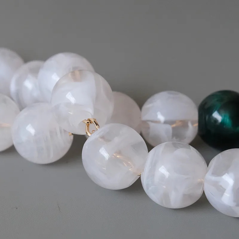 womens bag accessories white green acrylic resin parts handmade bead wristband womens replacement handbag handle ring 250109