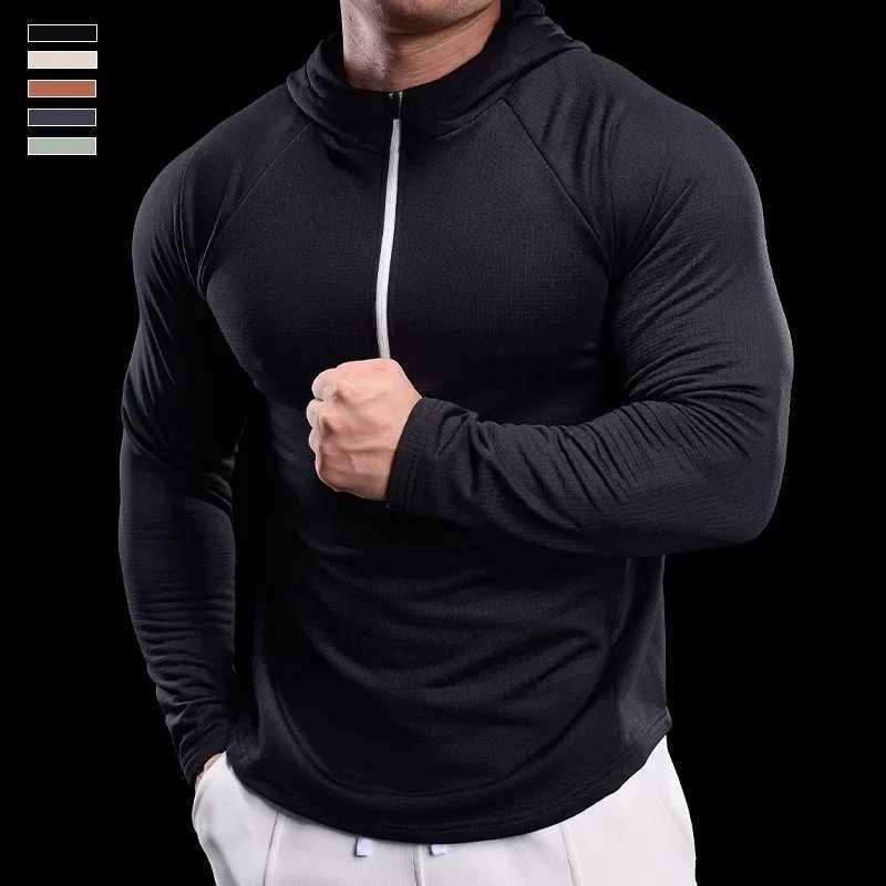 2024 autumn sportswear mens gym running training clothing sleeping fast drying sportswear casual hooded fitness clothing W250111