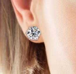 7 Carat 6 Claws Moissanite Earrings 925 Sterling Silver Moissanite Jewelry 2CT Moissanite Earring with special design for Women