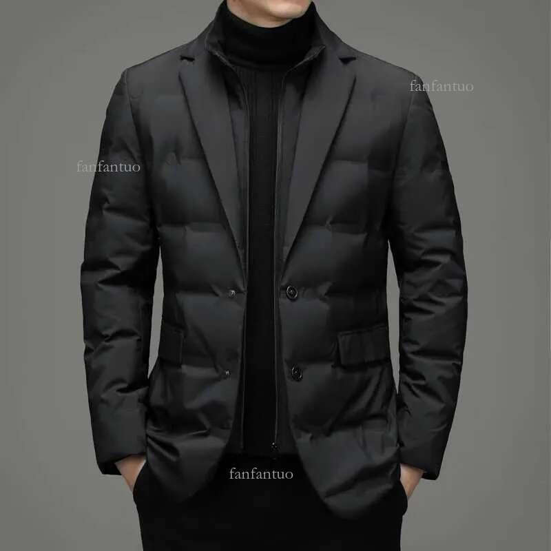 2023 New Arrivals Mens Business Casual Suit Down Jacket Top Grade Luxury 90% White Duck Down Ultralight Quilted Men Coat Y240907