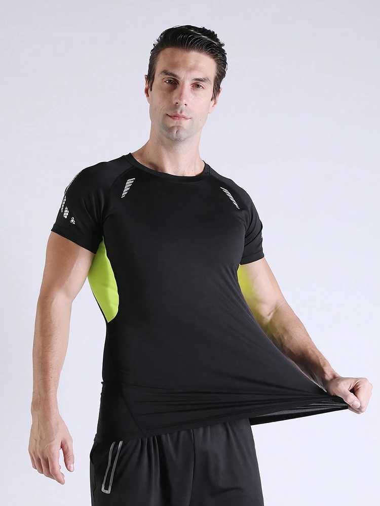 Green Edge Summer Mens High Elasticity Short SLeep Tight and Fast Drying Top Sports Fitness Clothing Running W250111