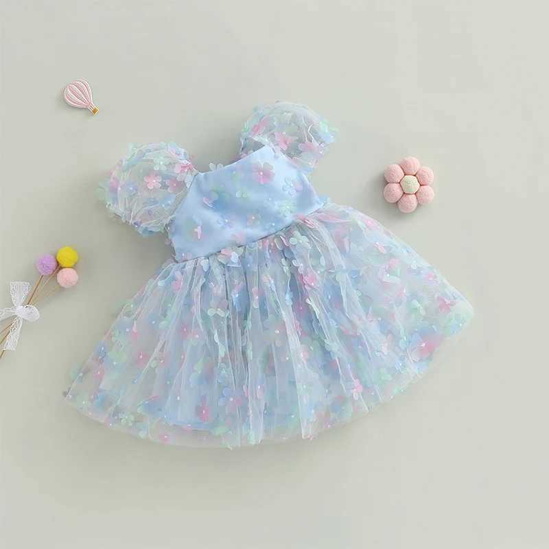 Preschool girl birthday dress princess dress 3D butterfly chiffon dress fairy role-playing Par Tutu dress W250111