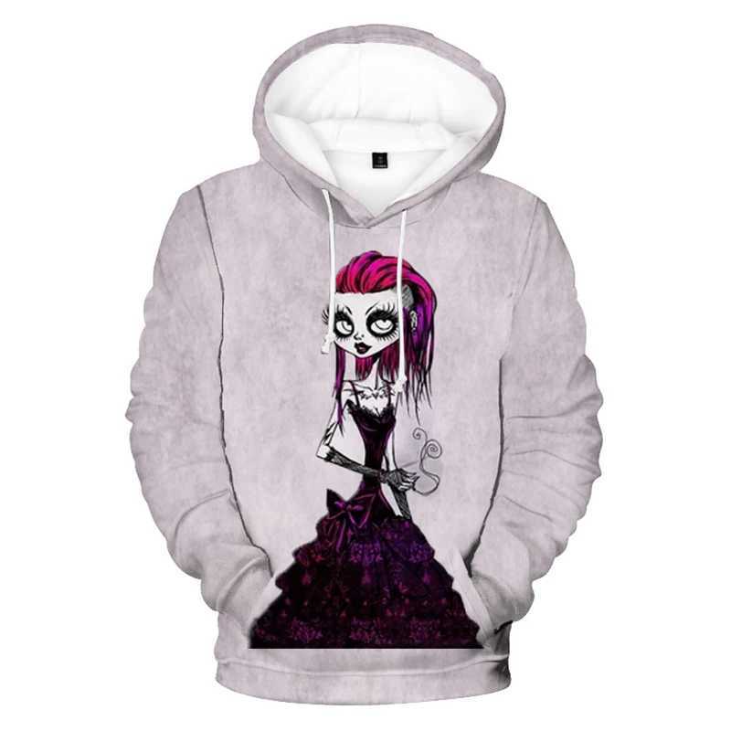 Mens Halloween sweatshirt mens Harajuku skull hooded clothing spring loose mens sweatshirt 3D printed cartoon sweatshirt W250110