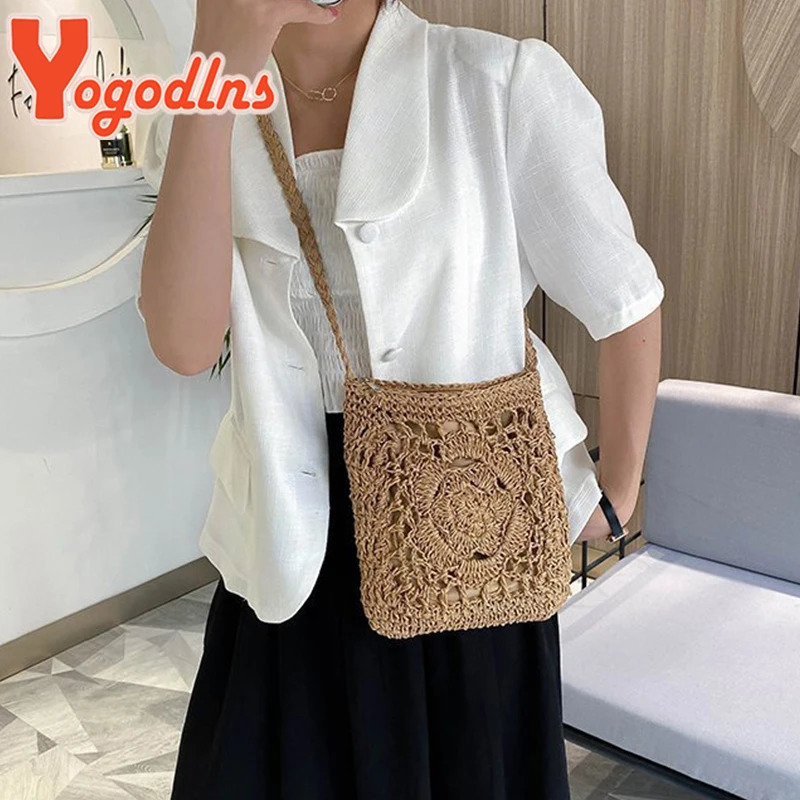 Straw Bag Bohemian Beach Women Crochet Crossbody Ultralight Shoulder Small Bolsos Feminina 250107