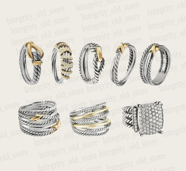 Bijoux de créateur 18K David Yerman Bracelet and Ring For Women Charm Ring Davides Yurmamies Anneaux Pendant Moisanite David Yurmen avec Box 925