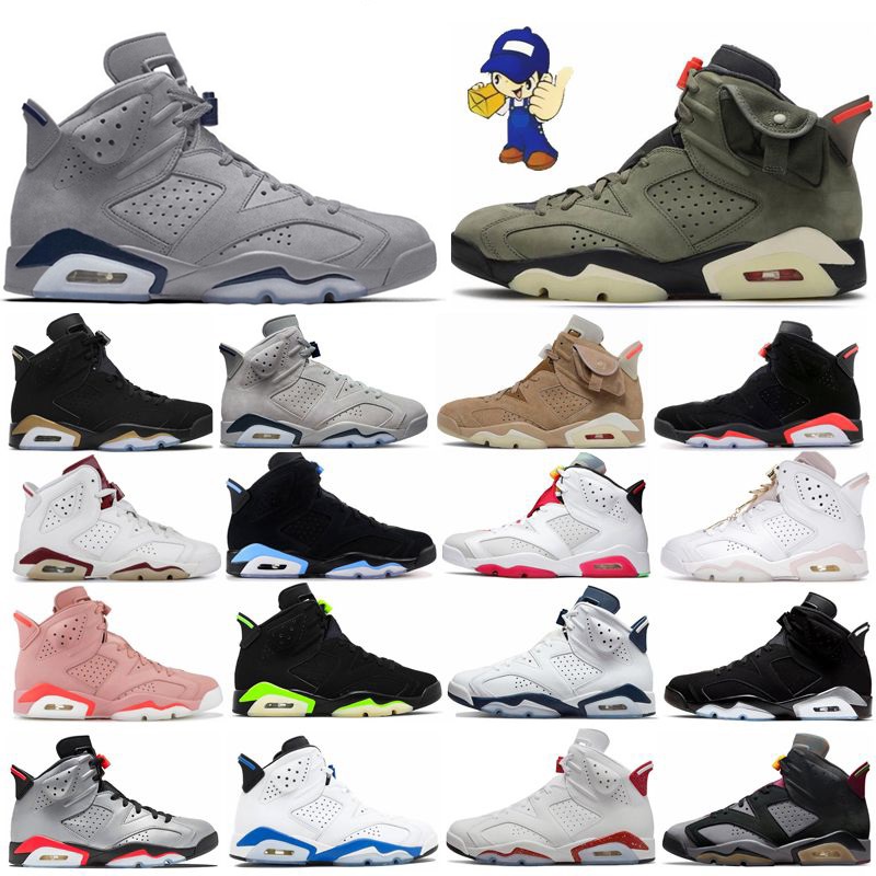 New VI 6 6s Men Basketball Shoes Mint Foam Midnight Navy University Blue Electric Green Bordeaux Hare Infrared White Red Oreo Hombre Sports Blue Sneakers