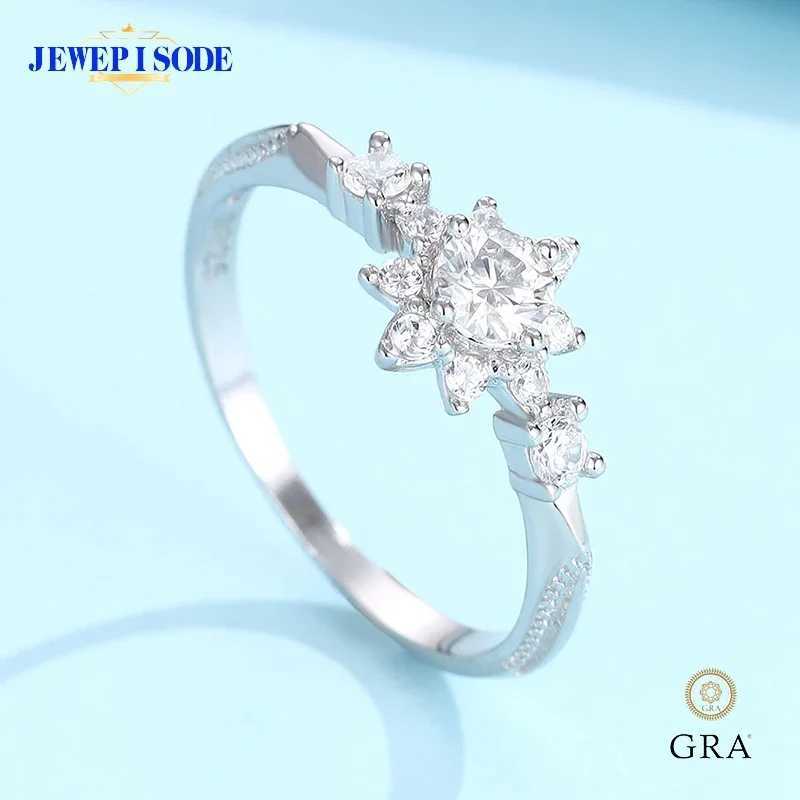 Real 925 sterling silver Simple Sparkling Round 4MM 0.3CT womens moissanite ring GRA certified laboratory diamond finger ring W250111