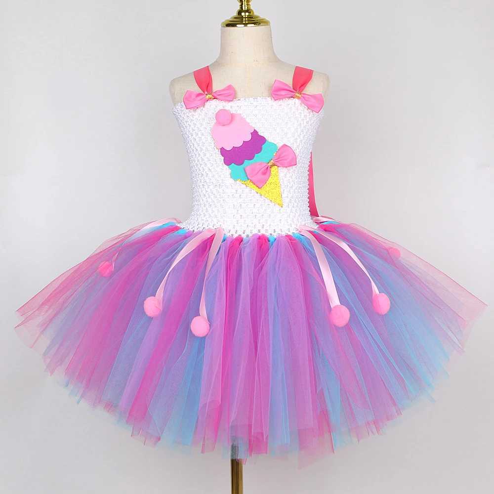 Girl Candy Ice Birthday Dress Childrens Cake Crush Par Tutu Dress Newborn Photoshot Set Cute Princess Tutu W250111