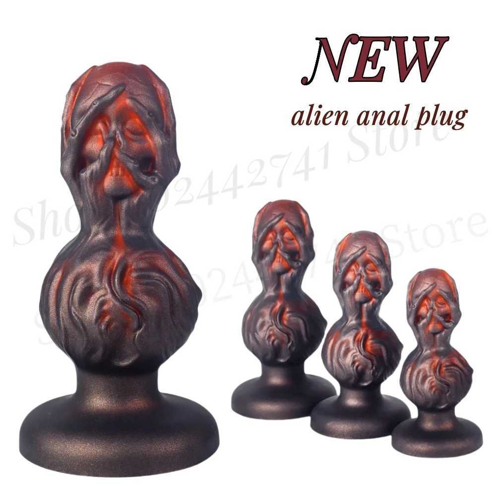 Toys adultes Nouveaux squelettes Monster anal Dildo Soft Silicone Butt Plug Sex Toys Femme Homme Anal Perge arrière Perles Dilator Big Buttplugs