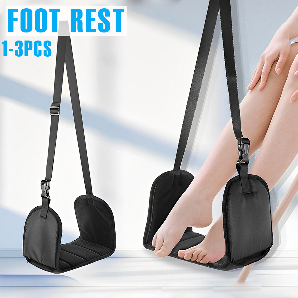 1/3 Pcs Airplane Footrest Adjustable Hanging Footrest Hammock Memory Foam Portable Foldable Plane Leg Rest for Office Travel