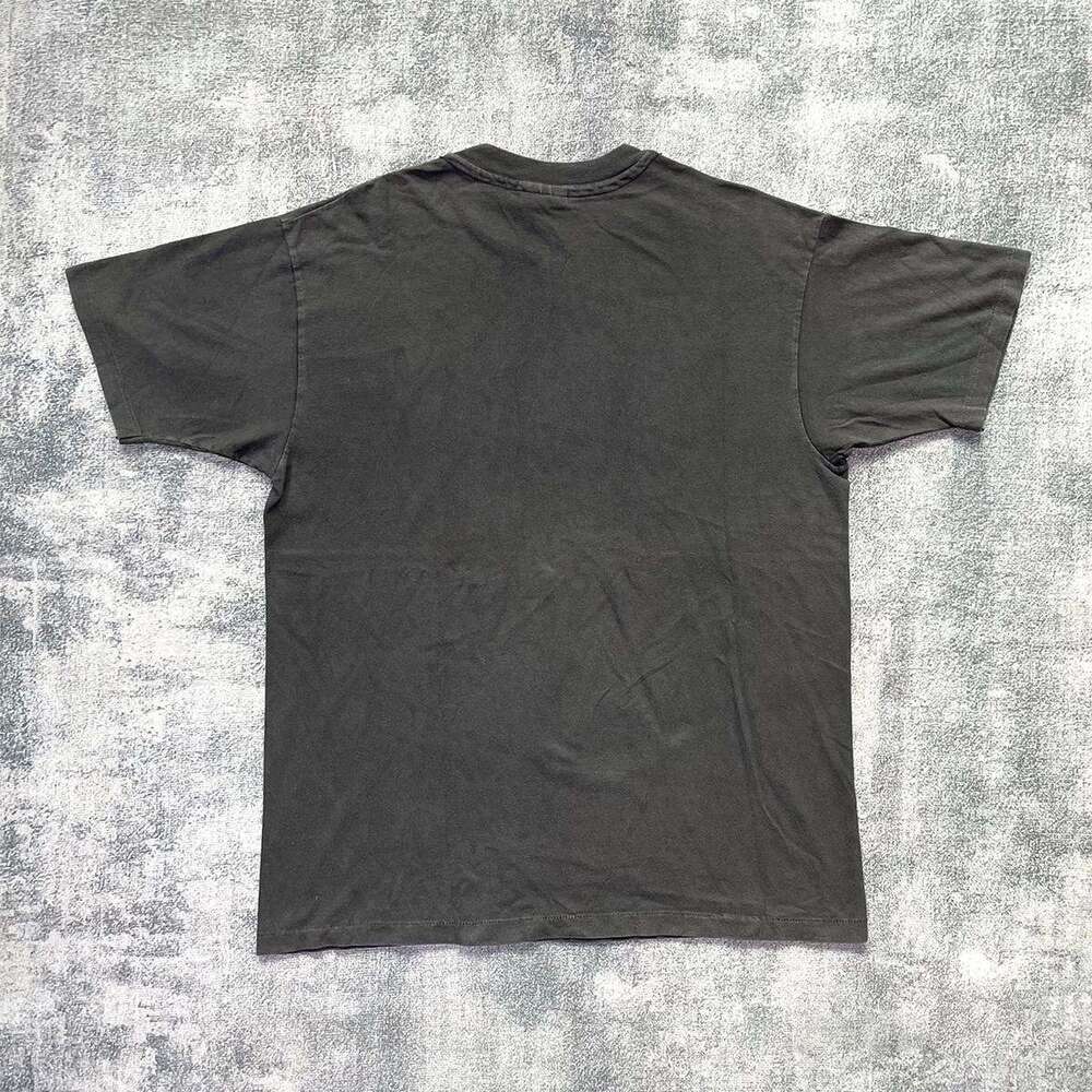 Inspiration washed casual distressed unisex trendy round neck top short sleeved T-shirt