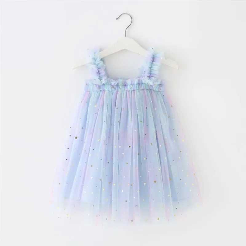 Fashionable baby girl princess with Tutu dress baby toddler sparkling chiffon Vestido birthday party Pageant baby clothing 1-7Y W250111