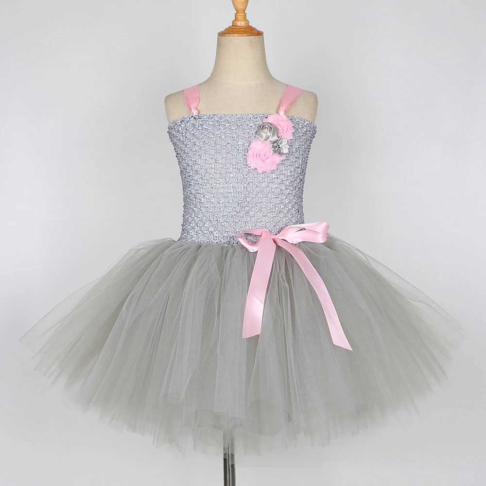 Baby girl gray Tutu childrens costume Halloween mouse costume childrens animal costume birthday costume with ear bow tie set W250111