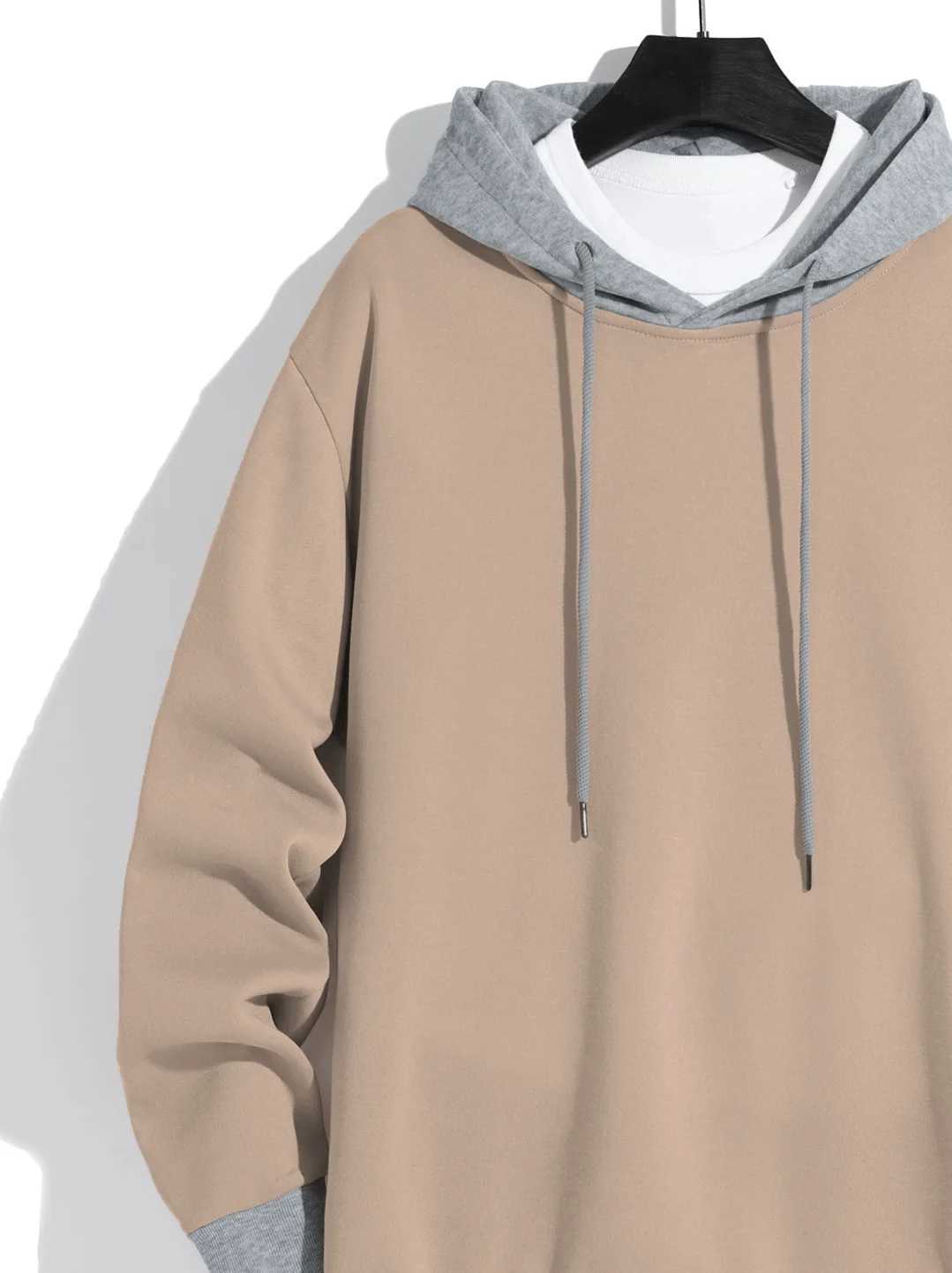 Mens solid color hoodie lightweight wool hoodie long sleeved hoodie sports hoodie W250110