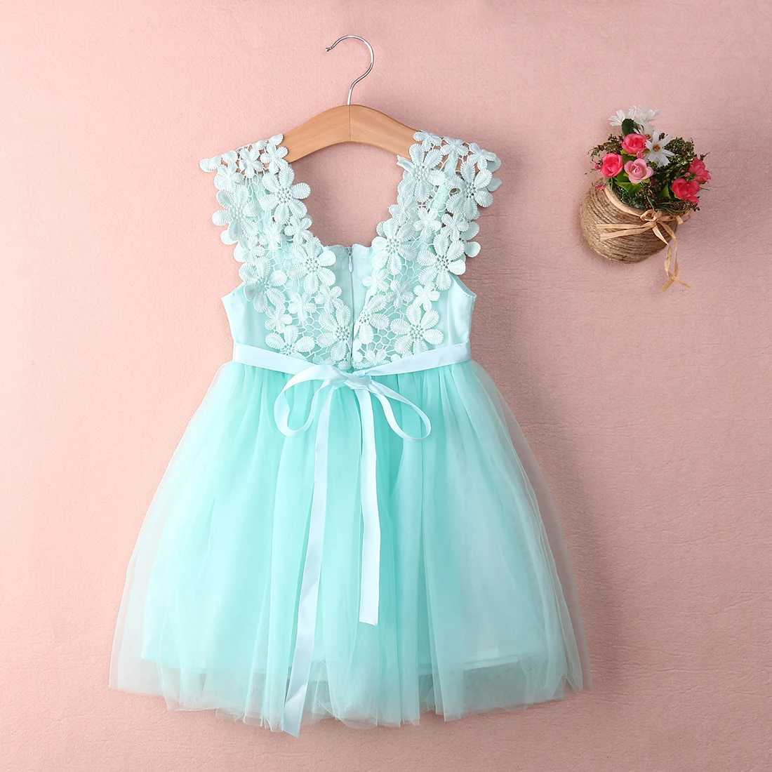 Baby and toddler cute flower girl dress princess lace chiffon Tutu backless formal Par dress W250111