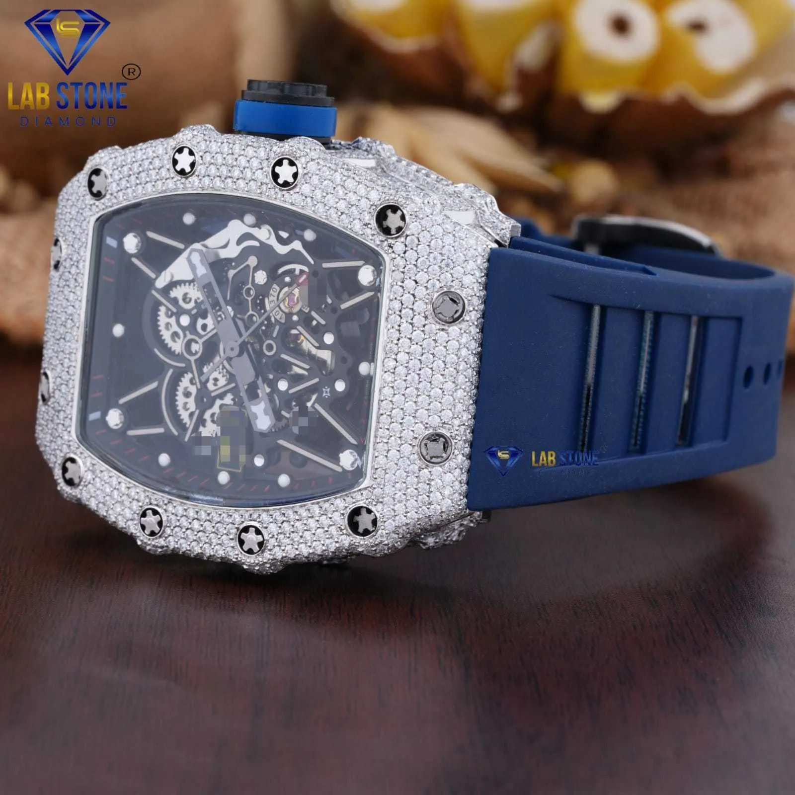 Other Clocks home Custom VVS Moissanite Mechanical Watch Pass Diamond Tester Iced Out Luxury Fine Jewelry