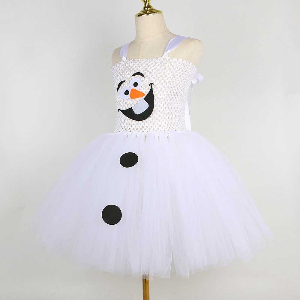 White snowman Olaf Tutu baby girl Christmas holiday costume Childrens carnival Halloween costume Childrens New Year costume W250111