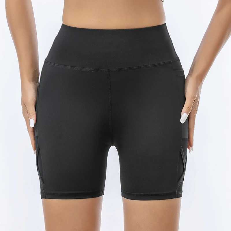 Womens safety pants with pocket shark pants wear summer thin anti-slip belly high-waisted cycling yoga shortsXJ250111