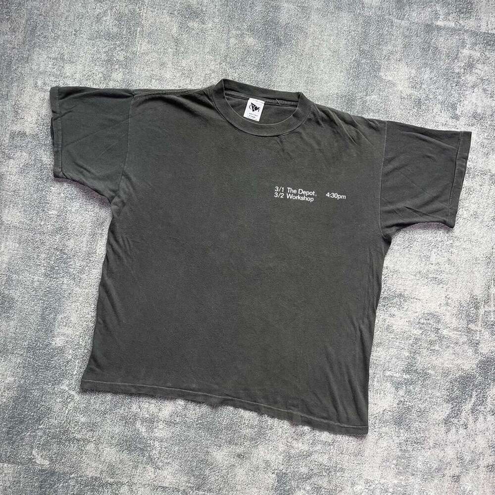 Ins niche design, small neckline, double wing printed short sleeved T-shirt, men's women's loose and versatile couple's top