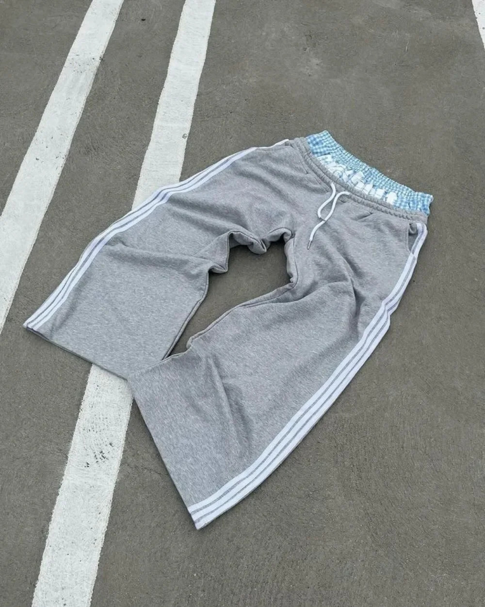 Y2K Retro Fashion Simple Striped Casual Pants Suitable for Men and Women Harajuku Straight Pants High Waist Loose Hip Hop Sweaters 250108