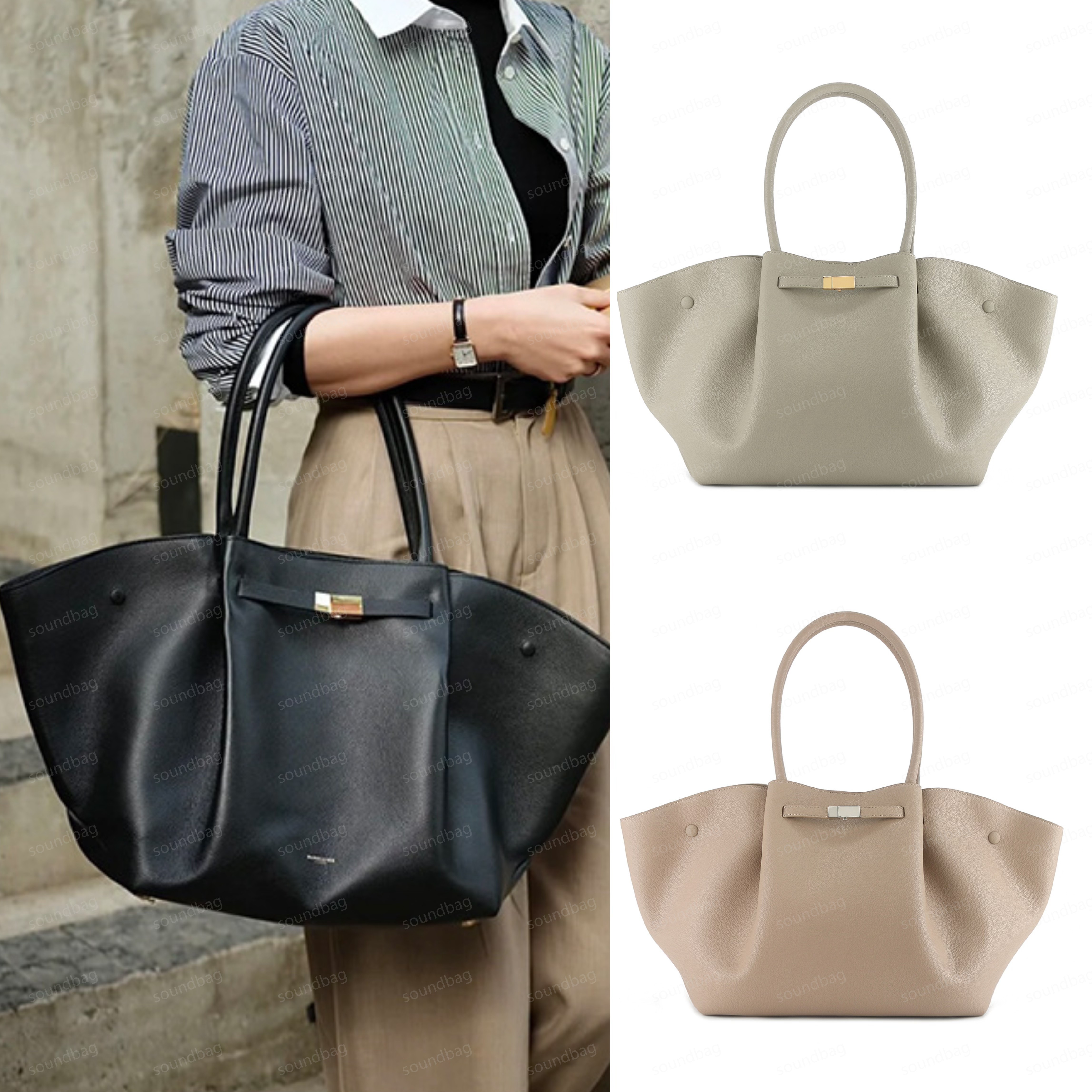 10A Wing Bag Genuine Leather Dumpling Tote Bag - British-Royal Style Winged Design, Large Capacity, Minimalist New York Style, Handheld & Shoulder Carry Celebrity