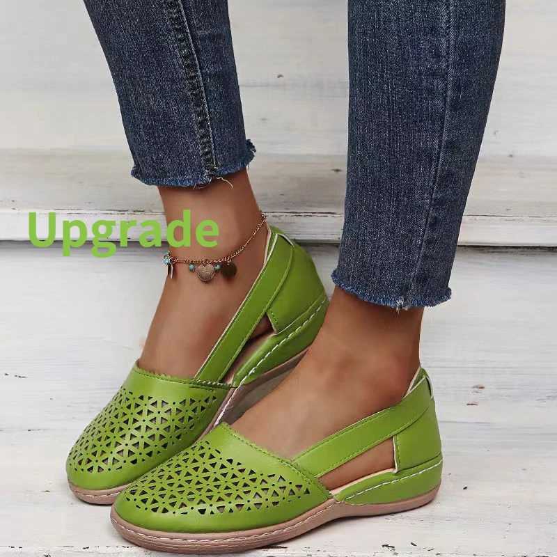 New Arrival Summer soft soled mother sandals middleaged and elderly fish mouth and elderly leather shoes flat bottomed middleaged and elderly single s