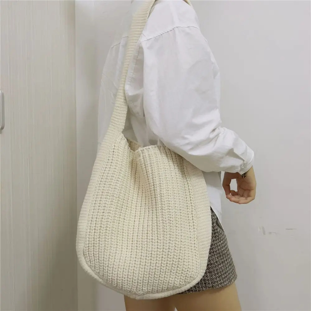 Fashion Women Hollow Woven Shoulder Bags Large Capacity Crochet Hobo Bag Knitting Handbags Female Tote Shopping 250107