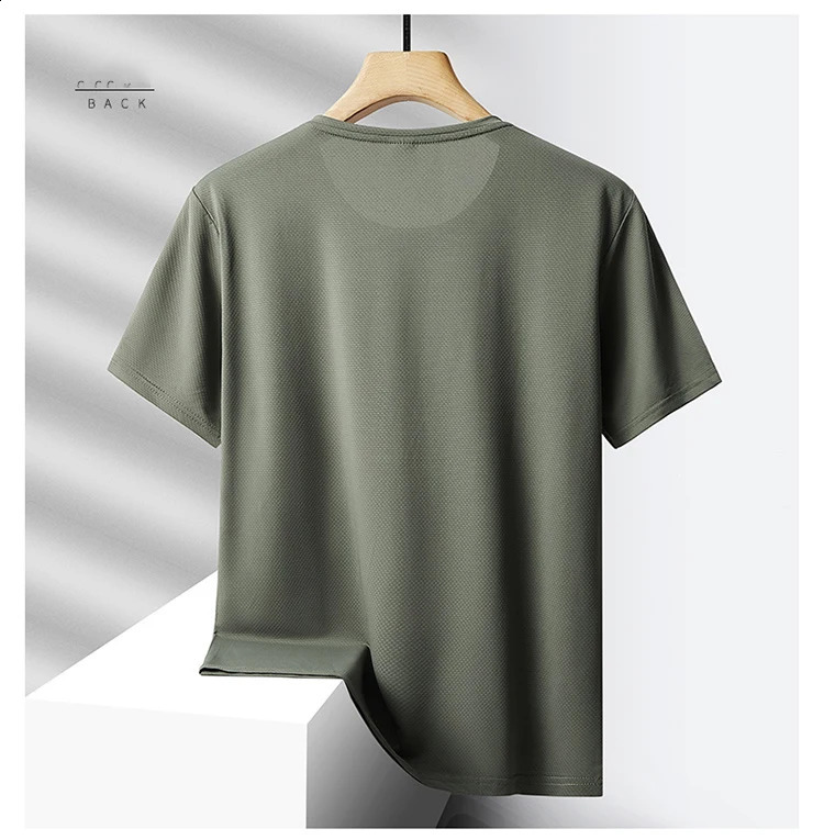 Quick Dry Sport Fashion T Shirt MenS Short Sleeves Summer Casual Black Green OverSize 6XL 7XL Top Tees GYM Tshirt Clothes 250108