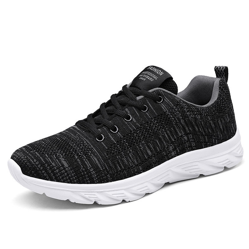 Men Shoes Black Mesh Sneakers Big Size Lightweight Breathable Fashion Casual Sport Running Shoes