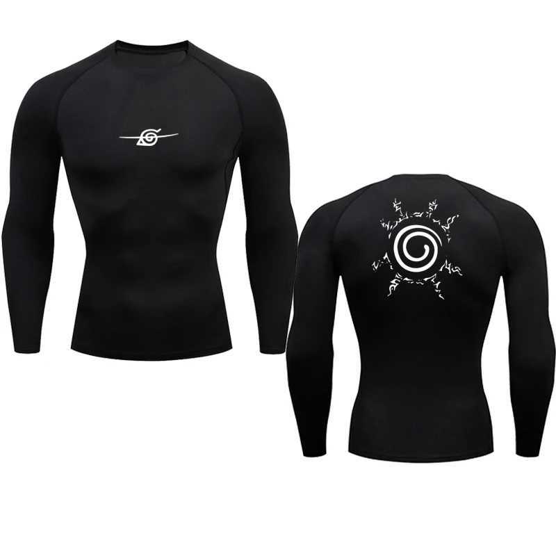 Mens compression shirt anime sports quick drying gym fitness sports underwear elastic top summer and autumn T-shirt W250111