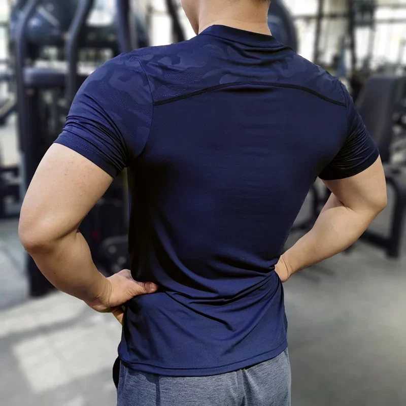 Sports T-shirt mens short sleeved quick drying clothing summer sweat absorption breathable training running gym fitness clothing W250111