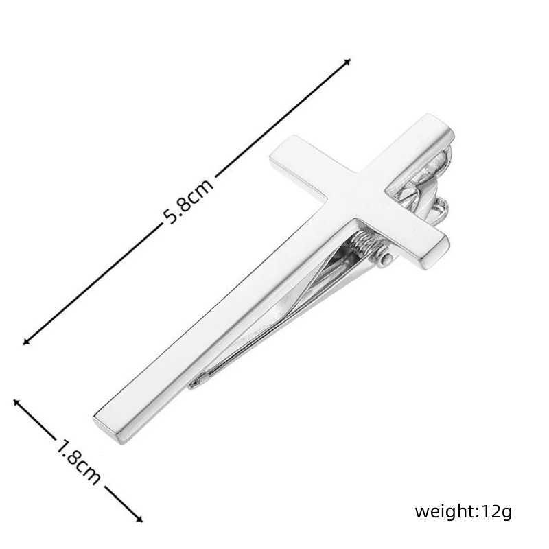 High quality mens tie clip copper metal classic Christian cross clip lining set tie accessories jewelry gifts W250111