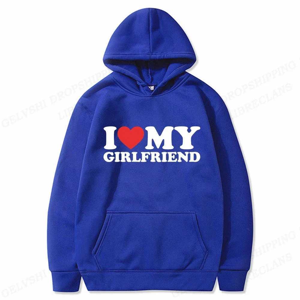 I love my heart my girlfriend hoodie mens fashion letter hoodie childrens hip-hop hoodie mens jacket womens sweater W250110