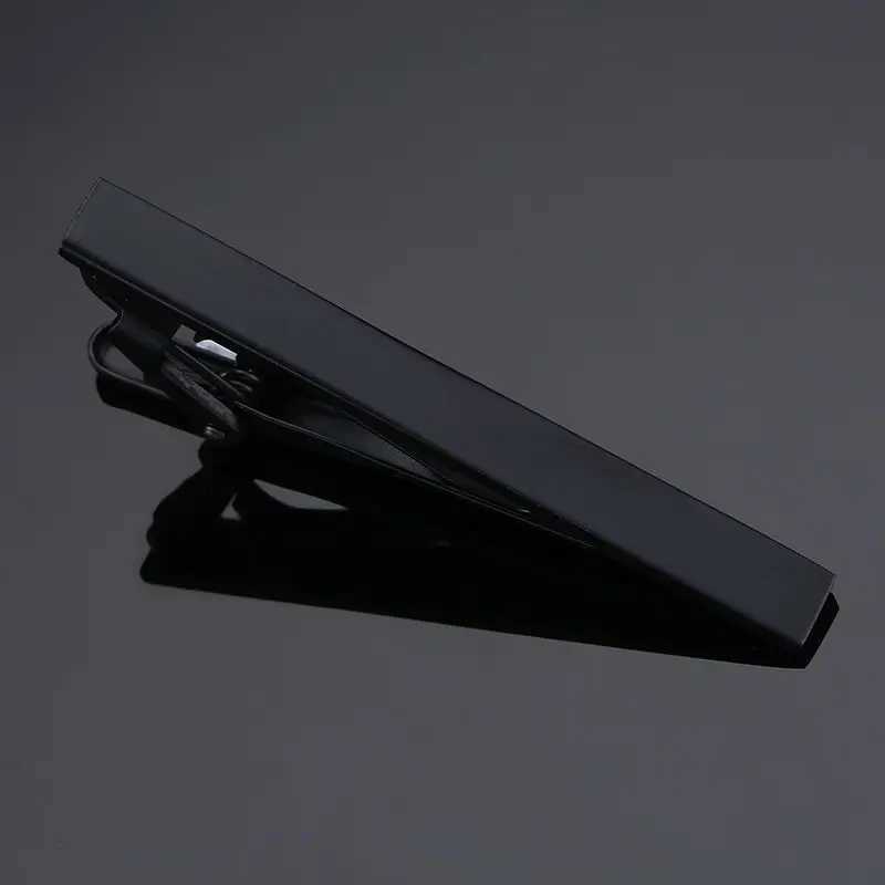 New high-quality laser engraved tie clip with fashionable style black mens underskirt clip W250111
