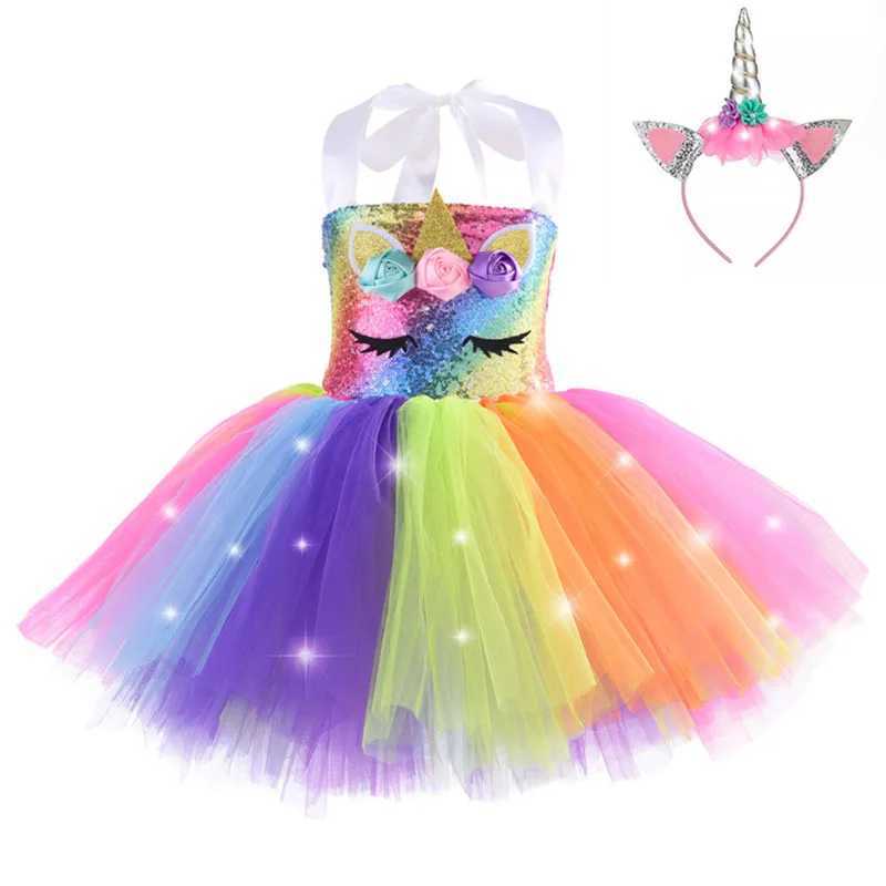 Girls Clothing Tutu Princess Par Dress with LED Light Birthday Par Role Playing Clothing Girls Clothing W250111